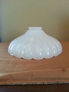 Beautiful Vintage Antique White Milk Glass Lamp Shade Oil or Electric 2