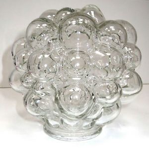 Vtg Hollywood Regency Mid Century Art Glass Bubble Ball Lamp Shade Sconce Globe