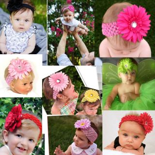 Clip in on Grizzly Feather Hair Extension Baby Flower Headband Hairband Bun Ring