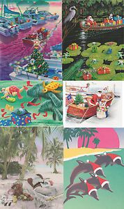 Large Lot 59 Holiday Tropical Nautical Christmas Cards Beach Hammock Boat Ocean