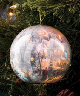Thomas Kinkade LED Traditional Holiday Scene Ornament Gift Boxed 2 Designs
