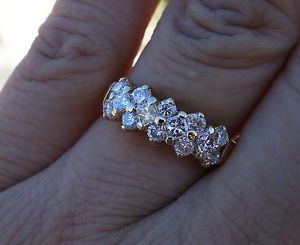 1 01ct I vs SI2 Princess Round Diamond Wedding Band Right Hand Ring 14k