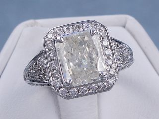 3 01 Carat Ct TW Radiant Cut Diamond Engagement Ring J I2