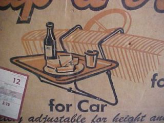 Vintage 1960s Metal Snap A Tray Car Boat TV Food Drive in Service Tray w Box