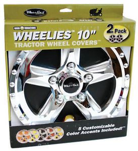 2 New Wheelies Lawn Garden Tractor Wheel Covers Hub Caps for 10" Tires GV180