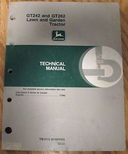 John Deere GT242 GT262 Lawn Garden Tractor Technical Manual JD TM1515