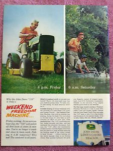 Vintage 1966 John Deere "110" Riding Lawn Mower Ad