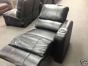 Home Theater Seat Power Recliner Black Leather by Lane