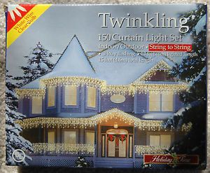 Twinkling Icicle Holiday Outdoor House Lights Curtain String Lights New