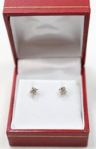 1 2 Carat Solitaire Diamond Earrings 4 Prong 14k White Gold Push Back New in Box