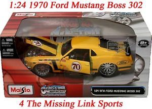 1 24 Diecast Maisto 1970 Ford Mustang Boss 306 Custom Shop Openning Hood Doors