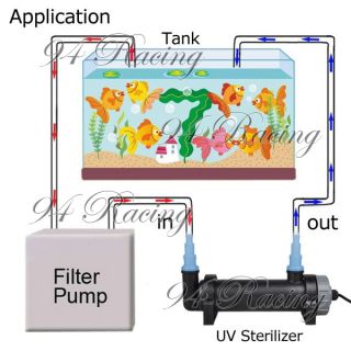 Aquarium Pond Sterilizer 11W UV Lamp Light Clarifier for Fish Tank Filter Pump