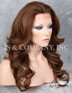 Brown Auburn Blonde Mix Heat Safe Lace Front Wig Curly Long Layered NBY 4 27 30
