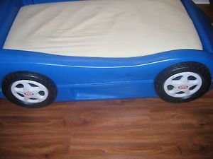Little Tikes Blue Race Car Bed for Toddlers Mattress Mattress Cover and Sheet