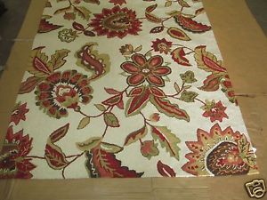 Beautiful Lush Carpet Area Rug Mohawk Dunmere Red Olive Pink 5' x 7' Lt 8051