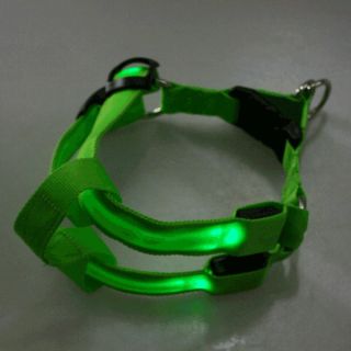 5 Color Selectable Glow LED Flashing Light Dog Pet Belt Harness Leash Tether