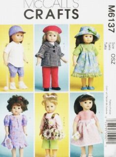 Pattern McCalls Doll Clothes Coat Hat Baseball UNIFORM18"inch American Girl