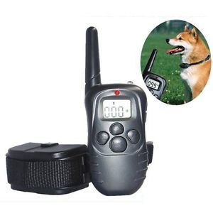 LCD 100LV Shock Vibra Remote Control No Bark Dog Collar 300M