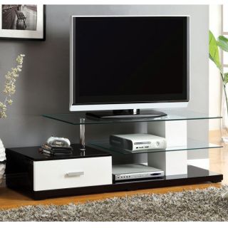 Agrini Black and White Finish Contemporary Style TV Stand