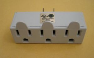 New 3 Outlet Power Way AC Electric Grounded Wall Tap Adapter 3 Prong UL Listed