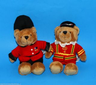 Harrods Beefeater Palace Guard Bean Bag Plush Teddy Bears Knightsbridge London