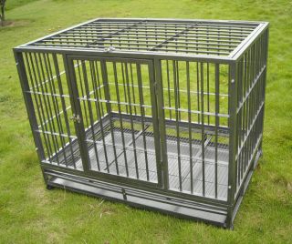 Large 42" Heavy Duty Dog Pet Cat Cage Crate Kennel HS