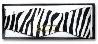 Antonio Ricci Self Tie Zebra Animal Skin Print 100 Silk Men's Bowtie