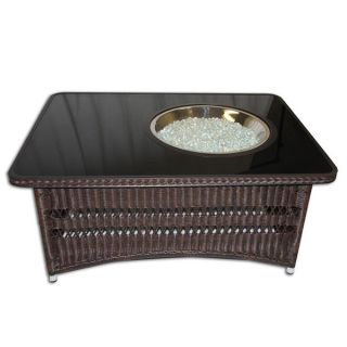 Black Glass Fire Pit Table Naples Coffee Table Wicker Gas Outdoor Great Room