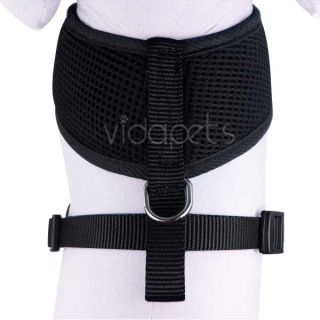 17 23" Girth Black Soft Mesh Comfort Dog Harness Vest Collar Large