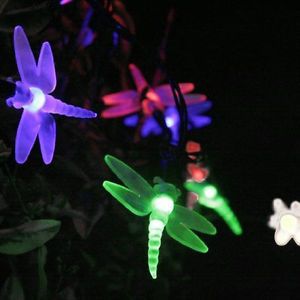 Solar Powered Outdoor Garden 30 LED 3D Dragonfly LED String Light Lamp