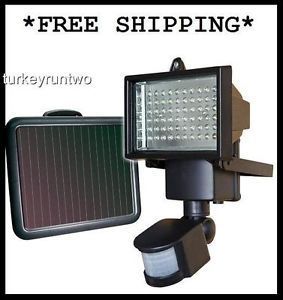 New Sunforce 60 LED Solar Powered Motion Activated Flood Light Outdoor Security