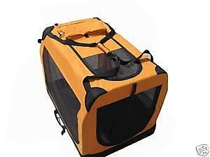 42" Orange Portable Pet Dog House Soft Crate Carrier Cage Kennel Free Carry Case