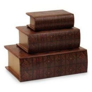 IMAX 13100 3 Nesting Wooden Book Boxes Set of 3