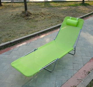 Foldable Chaise Lounge Adjustable Patio Cot Reclining Beach Chair w Cushion