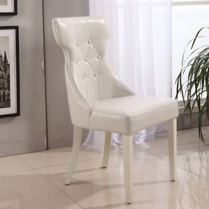 Parson Creamy White Faux Leather Dining Chairs Set of 2