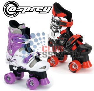 New Childrens Kids Boys Girls Osprey Adjustable 4 Wheel Quad Roller Skates Boots