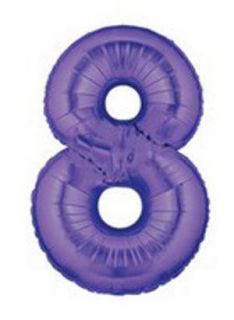 40" Purple 8 Balloon Party Birthday 8th 80th 85th New Decorations 18th Eight