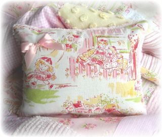Playtime Toile Chenille Baby Pink Crib Quilt Bedding