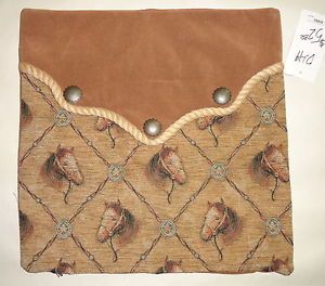 Country House Collection Sidney K Pillow Sham 18" x 18" Attention Horse Lovers