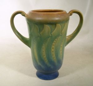 Roseville Pottery Falline 642 6" Vase Scarce Pattern Great Detail Colors
