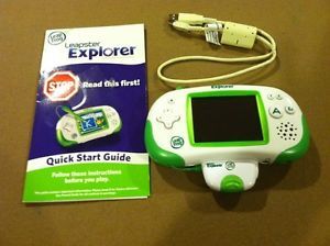 Green Leapster Explorer Game System 2 Pre Loaded Apps Camera Video Attachment