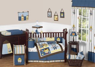 JoJo Designs Discount Robot Theme Baby Crib Bedding Set for A Newborn Boy Room