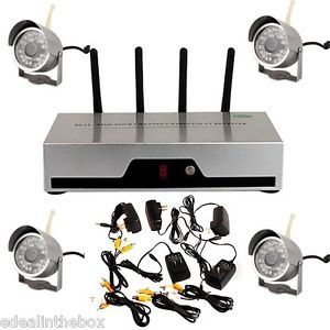 4 CH NVR Video Recorder Outdoor Wireless Security IP Network Camera System