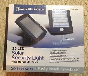 36 LED Solar Security Light with Motion Detector Bunker Hill Security