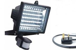 New Plug 45 LED Energy Saving Floodlight PIR Motion Sensor Security Light