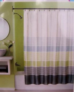 Peri Simon Stripe One Fabric Shower Curtain Black Green Blue White