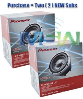 2 Pioneer® TS W3002D2 12" Dual 2 Ohm Car Stereo Subwoofers Sub Woofers Pair