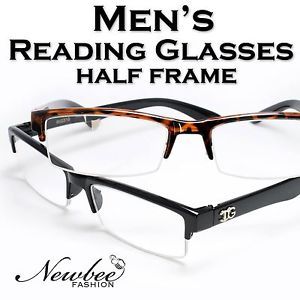 Choose Your Color Mens Half Frame Reading Glasses Classic Fashionable Style