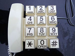 Telephone 60's Vintage Large Push Number Ivory Color Eames Era Phone Webcor