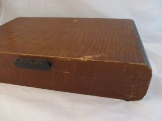 Vintage Long Anti Tarnish Wood Silverware Flatware 12 Slot Storage Chest Box 55